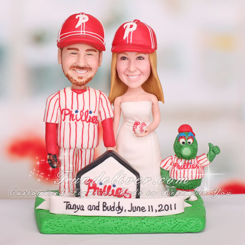 Philadelphia Phillies Baseball Cake Topper with Philly's Fanatic - Click Image to Close
